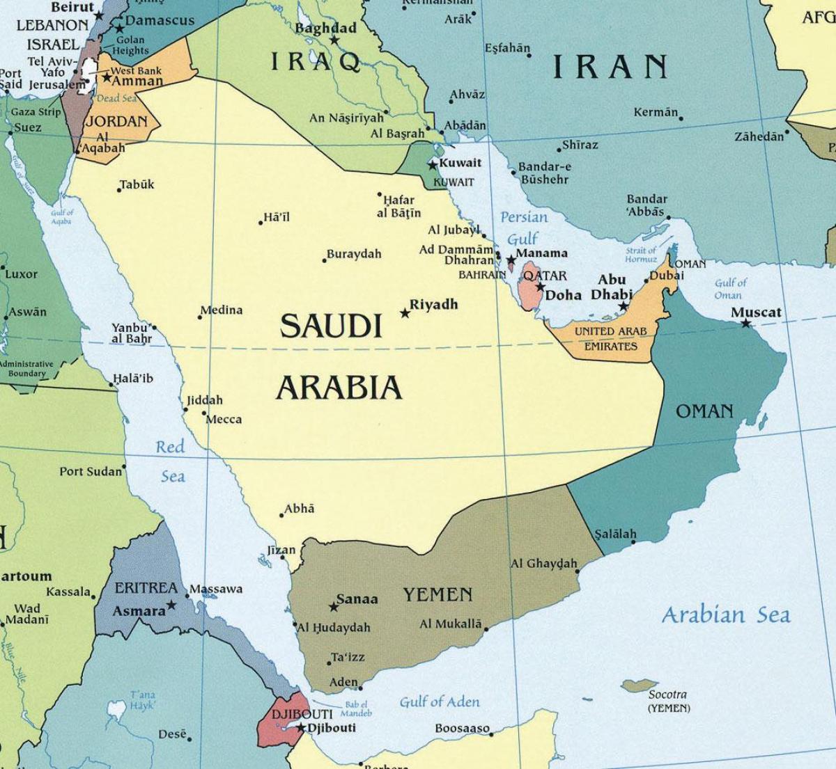 Carte de la capitale de l'Arabie Saoudite