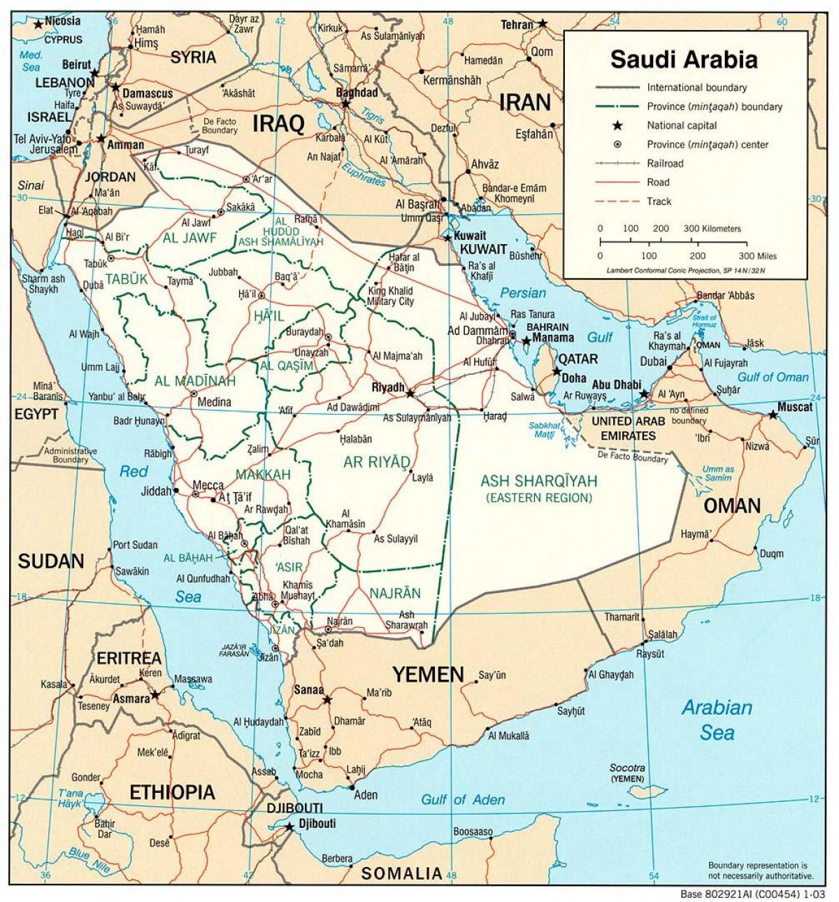 Carte de l'Arabie Saoudite itinéraire