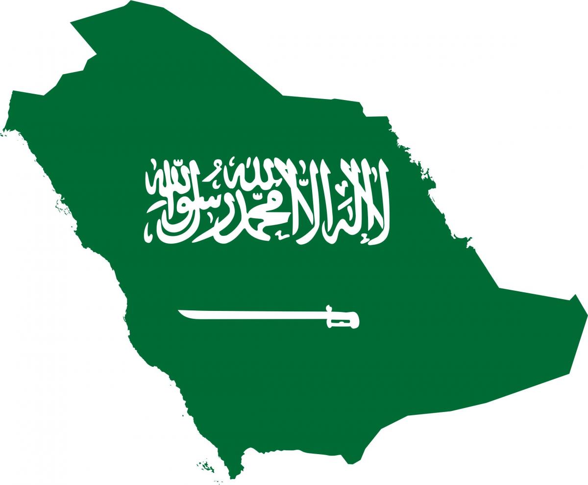 L'Arabie saoudite carte drapeau