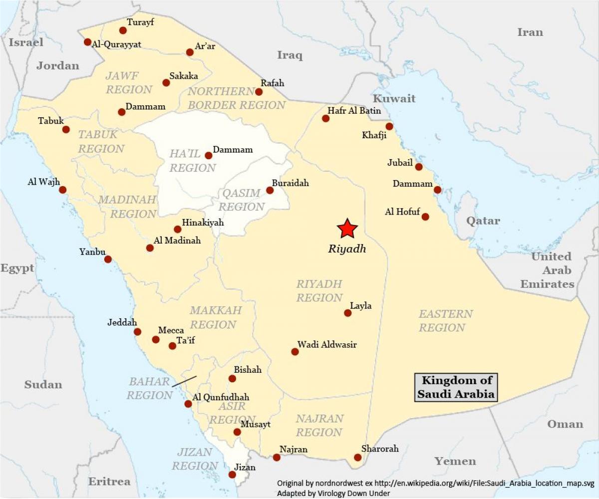 Carte de najran Arabie Saoudite