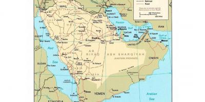 L'Arabie saoudite carte avec les principales villes