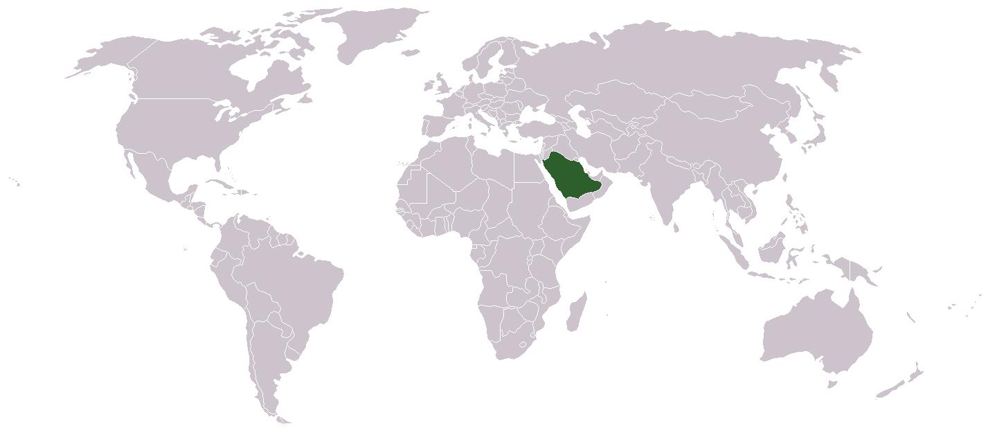 arabie saoudite carte du monde