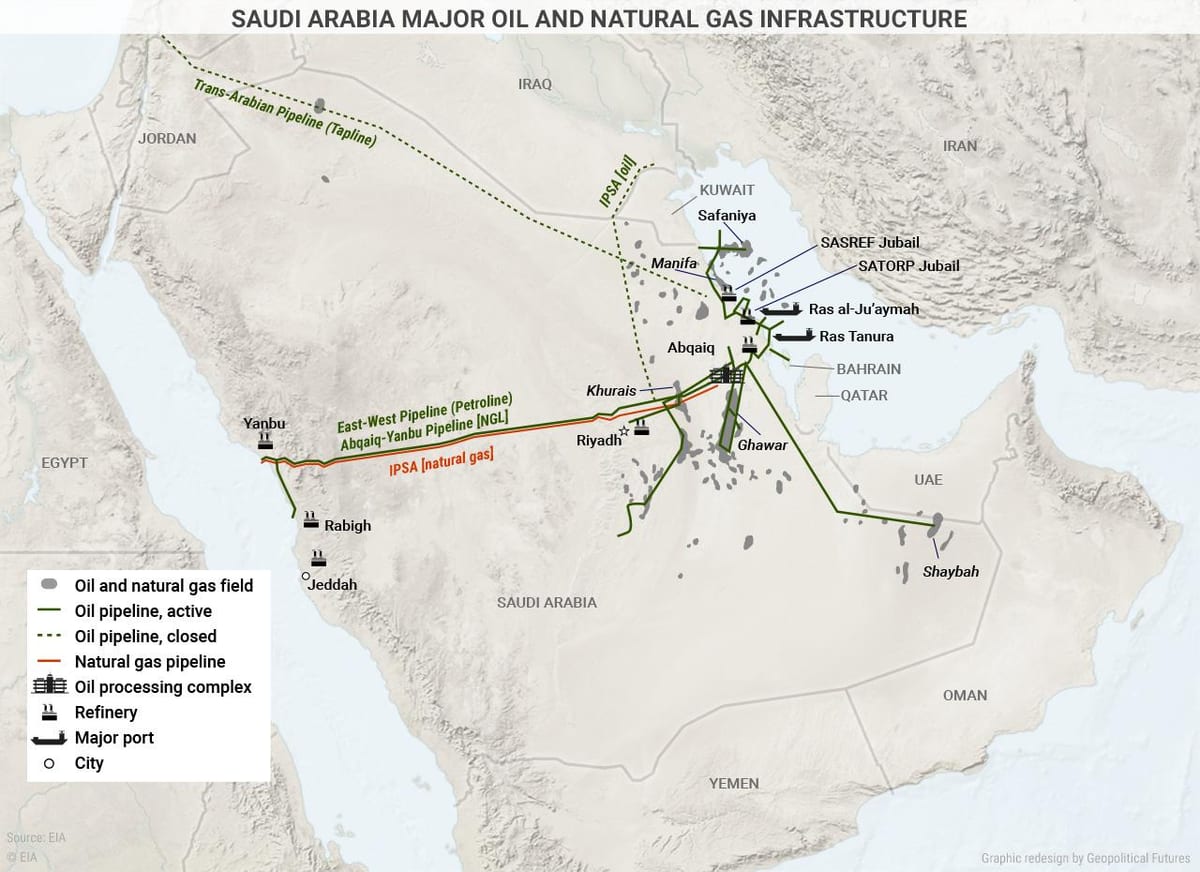 L'Arabie saoudite, de l'huile de carte