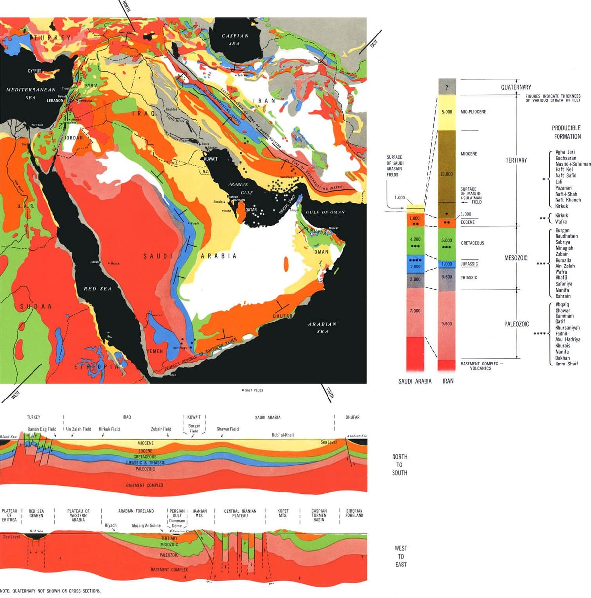 carte géologique de l'Arabie Saoudite
