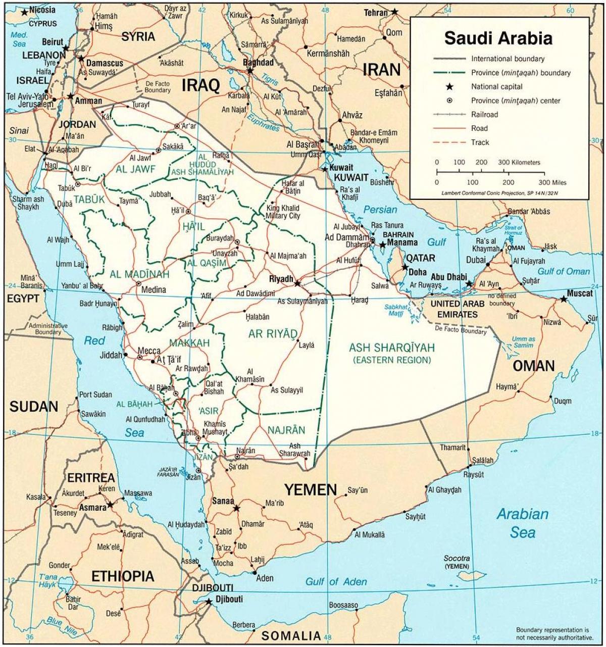 Carte de l'Arabie Saoudite politique