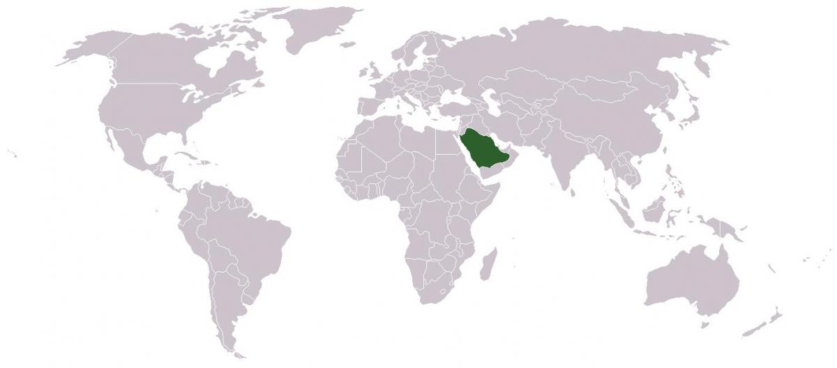 L'Arabie saoudite sur une carte du monde