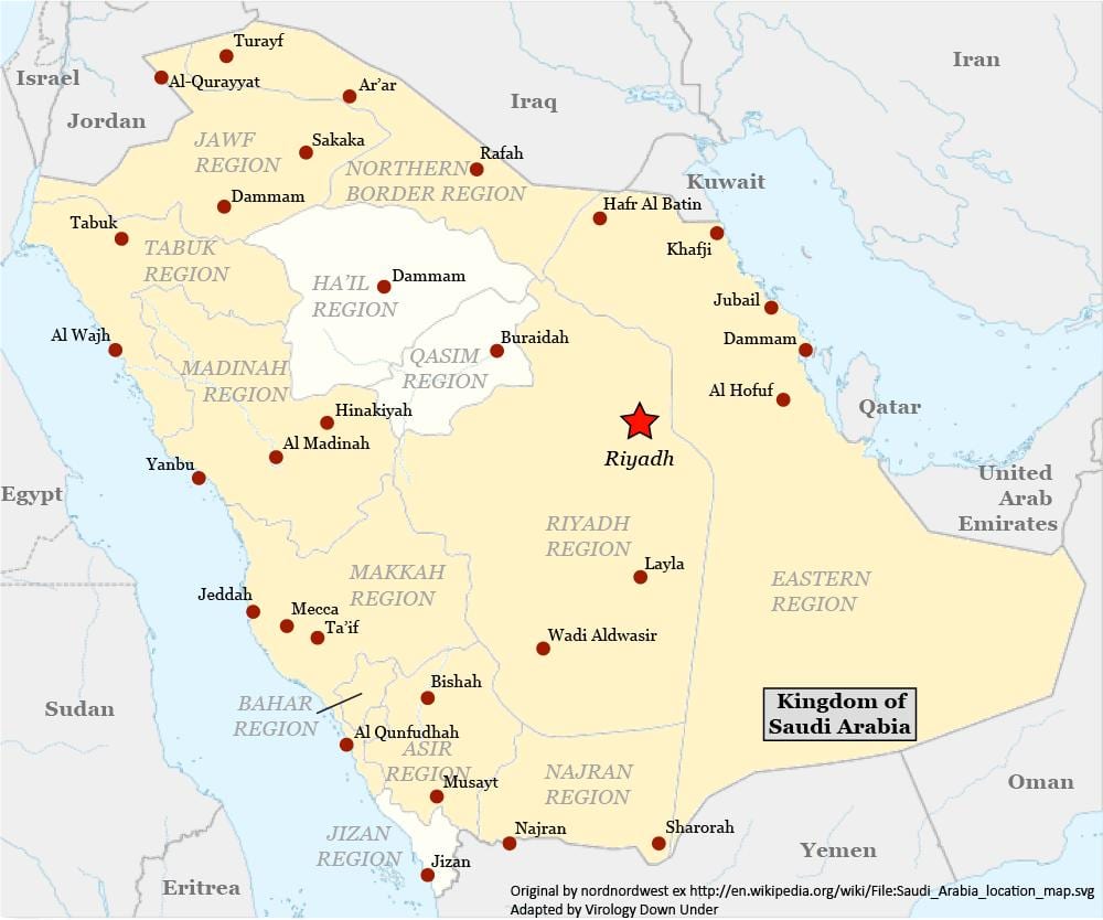 Carte de najran Arabie Saoudite