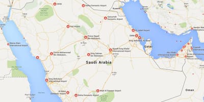 L'Arabie saoudite, la carte d'aéroports