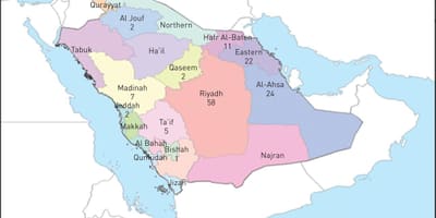 La carte de al ahsa Arabie Saoudite