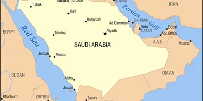 Al jouf carte en Arabie Saoudite