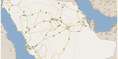 Carte détaillée de l'Arabie Saoudite