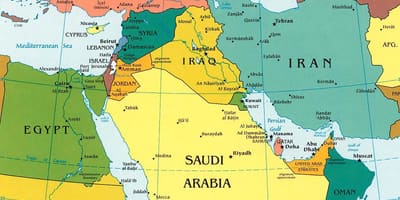 Carte de l'Arabie Saoudite dans les pays environnants