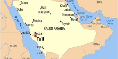 L'Arabie saoudite ville de taif carte