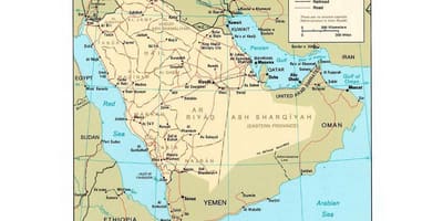 L'Arabie saoudite carte avec les principales villes