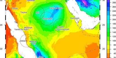 Carte de l'Arabie Saoudite climat