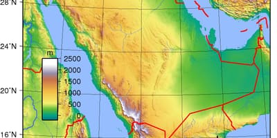 Carte de l'Arabie Saoudite élévation