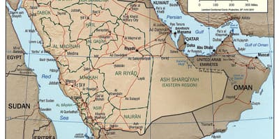 Carte de l'Arabie Saoudite de la rivière