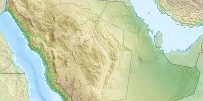 Carte de l'Arabie Saoudite montagnes