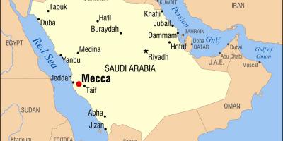 Carte de la mecque en Arabie Saoudite