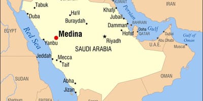 Carte de médine en Arabie Saoudite